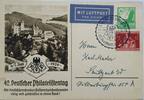 Deutschland, Drittes Reich AK Ansichtskarte, Postkarte, Ganzsache Propaganda, 42. Deutscher Philatelistentag, mit Luftpost nach Stuttgart -