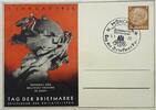 Deutschland, Drittes Reich AK Ansichtskarte, Postkarte, Ganzsache Propaganda, Tag der Briefmarke, München, Denkmal des Weltpostvereins in Bern -