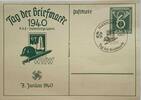 Deutschland, Drittes Reich, 2. Weltkrieg AK Ansichtskarte, Propaganda, Postkarte Ganzsache, Tag der Briefmarke Mannheim, 6 Pfg, WHW -