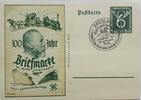 Deutschland, Drittes Reich, 2. Weltkrieg AK Ganzsache, Propaganda, Postkarte Breslau, 100 Jahre Briefmarke 70 Jahre Postkarte, K.d.F.-Sammlergruppen -