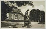 Deutschland, Drittes Reich, 2. Weltkrieg AK Ansichtskarte, Postkarte Düsseldorf-Benrath nach Amsterdam, Schloß Schaffendes Volk Reichsaustellung -