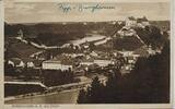 Deutschland, Drittes Reich AK Ansichtskarte, Postkarte von Burghausen nach Tittling, Salzach, Blick auf die Stadt -