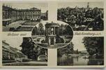 Deutschland, Drittes Reich, 2. Weltkrieg AK Ansichtskarte, Postkarte Bad Homburg, Gruß, Kurhaus mit Theater, Terrasse, Schloß, Weiher im Kurpark -