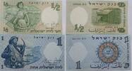 Israel 1/2, 1 Lira Banknoten 2 Stück -