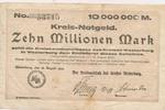 Westerburg 10 Millionen Mark Kreis-Notgeld -