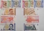 Kirgisistan 1, 10, 50 Tyin, 2*1, 5 Som Banknoten 6 Stück lot -