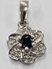 Perlenschmuck Saphirschmuck Weissgold 14K 585 er Gold Anhänger mit Saphir Goldanhänger -