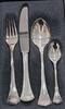 Silberbesteck Auerhahn Besteck ☾♛ 800 Silber, Rose de Fayence, Menübesteck, 4 Teile 4 Person -