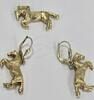 Goldschmuck 8K 333er Gold Ohrringe und Anhänger Pferd -
