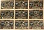 Deutschland, Deutsches Reich 2x 1 Mark, 1x 20, 2x 25, 2x 50, 2x 75 Pfennig 9x Notgeldschein, Notgeld Stadt Fürstenwalde -