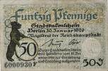 Deutschland, Deutsches Reich 50 Pfennig 1 x Notgeldschein, Stadt Berlin -