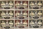 Deutschland, Deutsches Reich 3 x 25, 3 x 50, 3 x 75 Pfennig 9 x Notgeldschein, Friesack Kurfürst Friedrich I. von Brandenburg -