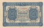50 Pfennig 1948 Deutschland DDR Geldschein KN 6stellig, Serie U II, Rostfleck+ Eckknick