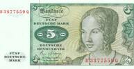 Deutschland BRD 5 Deutsche Mark Bundesbanknote B/Q -