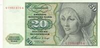 Deutschland BRD 20 Deutsche Mark Bundesbanknote G/Q -