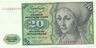 Deutschland BRD 20 Deutsche Mark Bundesbanknote GA/D -