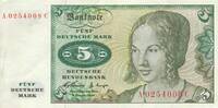 Deutschland BRD 5 Deutsche Mark Bundesbanknote A/C -