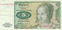 Deutschland BRD 5 Deutsche Mark DM Bundesbanknote B/A -