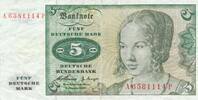 Deutschland BRD 5 Deutsche Mark DM Bundesbanknote A/P -