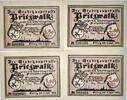 Deutschland, Deutsches Reich 1,1.5,2,2 Mark 4 x Notgeldschein, Notgeld Pritzwalk -