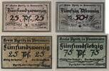 Deutschland, Deutsches Reich 2 x 25, 50, 75 Pfennig 4 x Notgeldschein, Stadt Pyritz in Pommern -