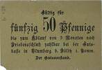 Deutschland, Deutsches Reich 50 Pfennig 1 x Notgeldschein, Stadt Blumberg bei Dölitz in Pommern -
