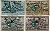 Deutschland, Deutsches Reich 5,10,25,50 Pfennig 4 x Notgeldschein, Stadt Lyck, Ostpreußen -