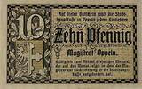 Deutschland, Deutsches Reich 10 Pfennig 1 x Notgeldschein, Stadt Oppeln -