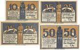 Deutschland, Deutsches Reich 1 x 10, 2 x 25, 1 x 50 Pfennig 4 x Notgeldschein, Stadt Halberstadt -