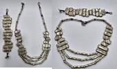 Frankreich Modeschmuck Set vintage Uno de 50 Collier und Armband Schmuckset zweiteilig, versilbert -