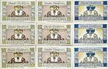 Deutschland, Deutsches Reich 6 x 25 Pfennig, 3 x 50 Pfennig 9 x Notgeldschein, Stadt Staßfurt -