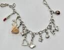 Silberschmuck 925er Silber vintage Bettelarmband 925 er Silber Armband 12x Charms Anhänger Silberarmband -