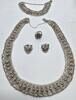 Unikat Silberschmuck 835er Silber vintage Filigranes Silberset, 4 teilig, Ring, Ohrringe, Armband Collier 835er Silber Set -