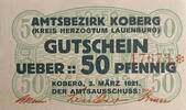 Deutschland, Deutsches Reich 50 Pfennig 1 x Notgeldschein, Amtsbezirk Koberg, Schleswig-Holstein -