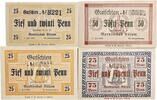 Deutschland, Deutsches Reich 2 x 25, 50, 75 Pfennig 4 x Notgeldschein, Notgeld Büsum Nordseebad, Schleswig-Holstein -