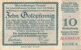 10 Goldpfennig 1923 Deutschland Dresden Reihe B Nr. 039519 III