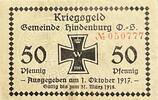 Deutschland, Deutsches Reich 50 Pfennig 1 x Notgeldschein, Stadt Hindenburg -