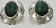 Mexico Silberschmuck 925er Silber vintage Ausgefallene 925er Silber Ohrringe Sterling Malachit Ohrstecker Silberohrringe -