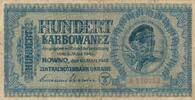 3.Reich, Ukraine, Besatzungsausgaben 2. Weltkrieg 100 Karbowanez KN: 6 stellig, Zentralnotenbanknote -