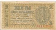 3.Reich, Ukraine, Besatzungsausgaben 2. Weltkrieg 1 Karbowanez KN: 7stellig, Zentralnotenbanknote -
