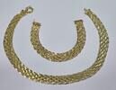 Italien Silberschmuck 925er Silber Silberset aus Armband und Collier vergoldet -