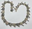 Silberschmuck 835er Silber vintage Filigranes Silbercollier , Collier Kette bicolor -