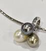 Silberschmuck 925er Silber rhodiniert Kette 925er Silber Kette Collier Silbercollier Perlenanhänger Perle -