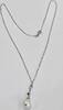 Silberschmuck 925er Silber rhodiniert Kette 925er Silber Kette Collier Silbercollier Perlenanhänger Perle -