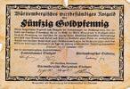 50 Goldpfennig 1923 Deutsches Reich Deutschland Württemberg Wertbeständiges Notgeld,  IHK Städtetag Girozentrale Stuttgart V, stark gebraucht.