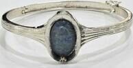 Silberschmuck 835er Silber vintage 835er Silber Armreif Opal Triplette Opalschmuck Silberarmreif -