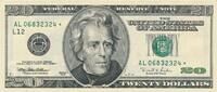 USA - Vereinigte Staaten v. Amerika $ 20 Dollars Banknote, L12, San Francisco, Jackson -