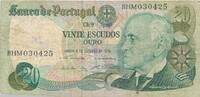Portugal 20 Escudos Banknote -