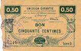 Frankreich 50 Centimes Notgeldschein -