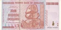Zimbabwe 5 Billion Dollars Banknote -